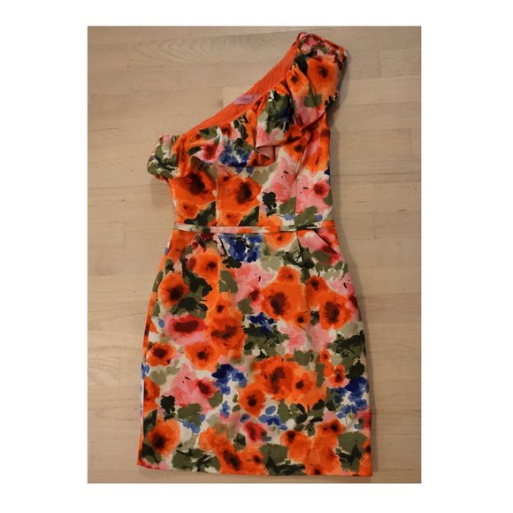 Eliza J one shoulder floral dress size 4 - Picture 1 of 4